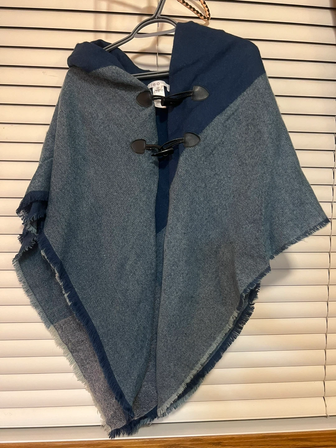 Cleo Blue Hooded Poncho - One Size - photo 3