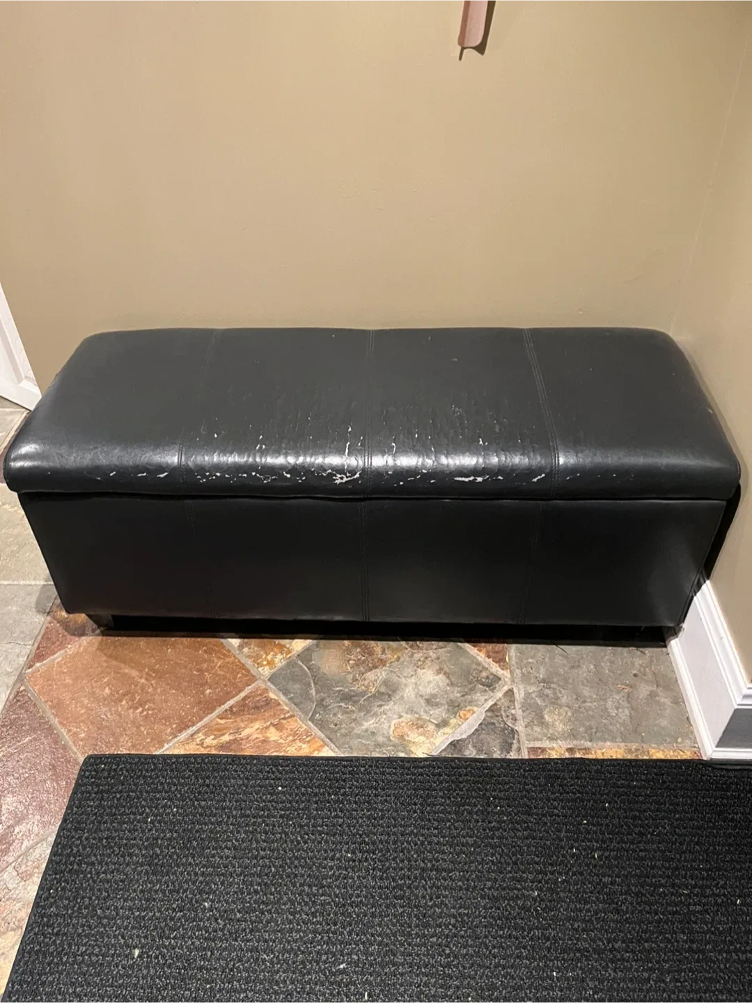 Black Storage Ottoman Bench thumbnail