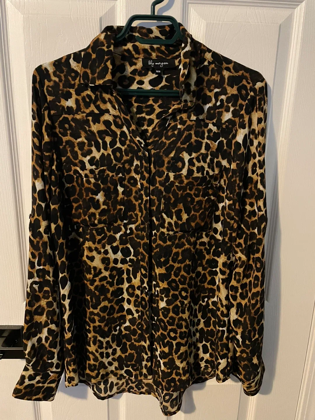 Lily Morgan Leopard Print Blouse - Size M/M