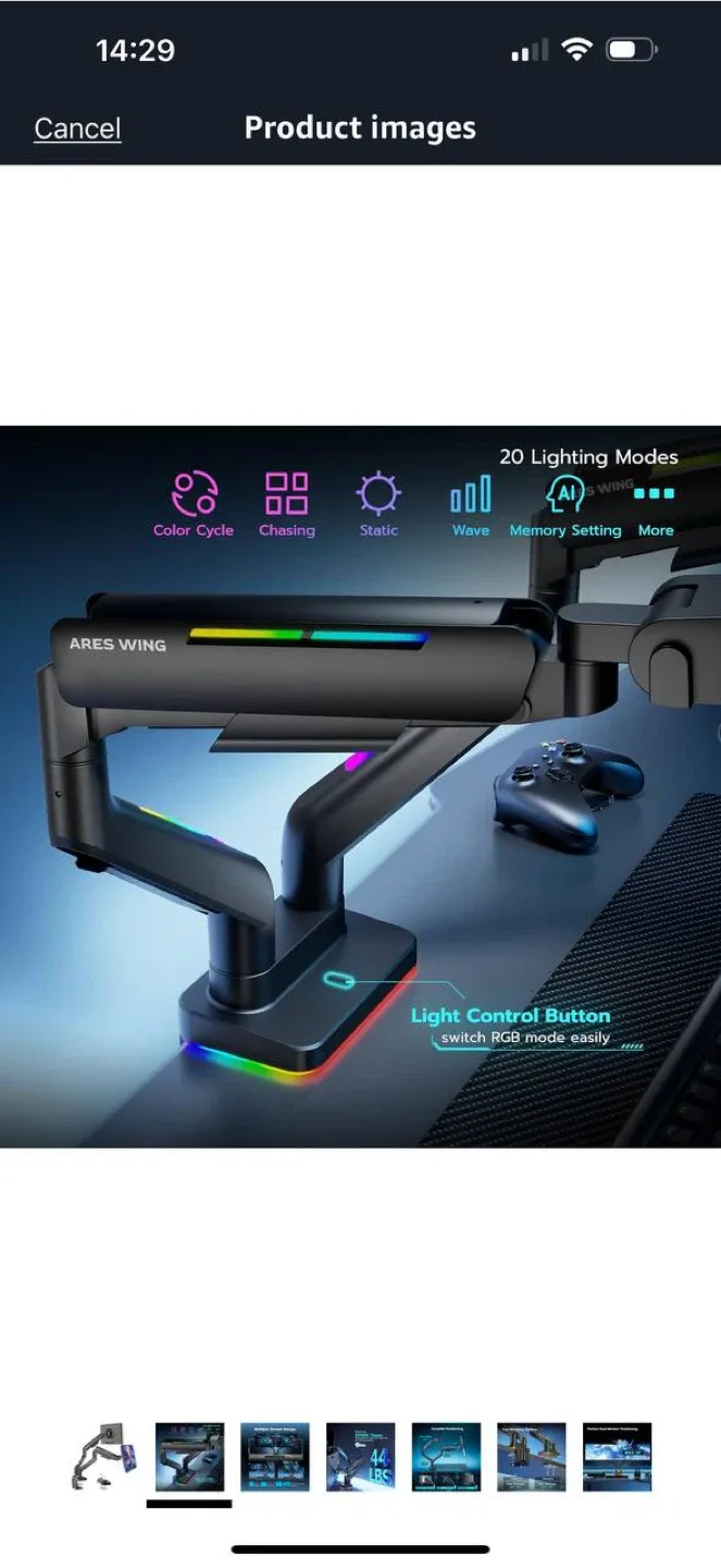 ARES WING Dual Monitor Mount – Like New 💻 image indicator(10)