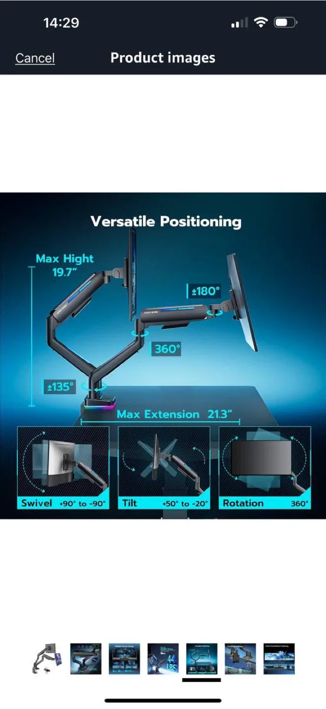 ARES WING Dual Monitor Mount – Like New 💻 image indicator(7)