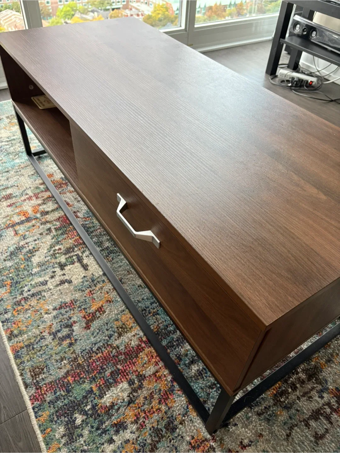 Brown Wood Coffee Table with Storage image indicator(2)