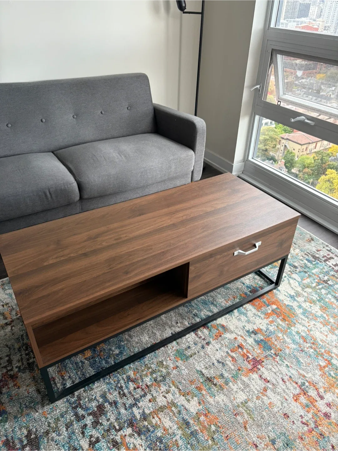 Brown Wood Coffee Table with Storage image indicator(5)