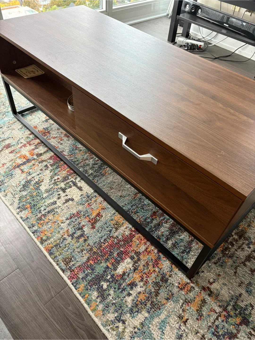 Brown Wood Coffee Table with Storage image indicator(3)