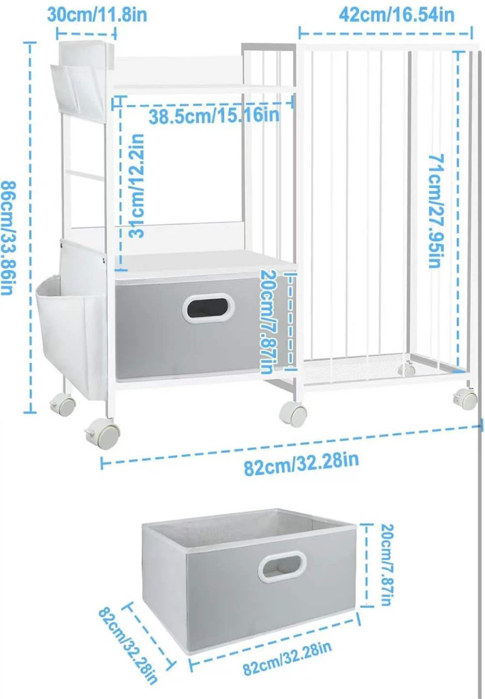 Multifunctional Metal Toy Storage Organizer - White - photo 2