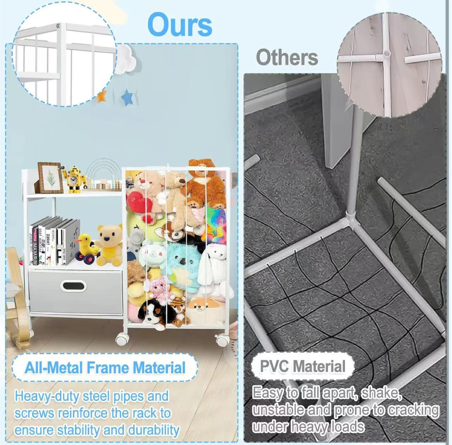Multifunctional Metal Toy Storage Organizer - White - photo 4