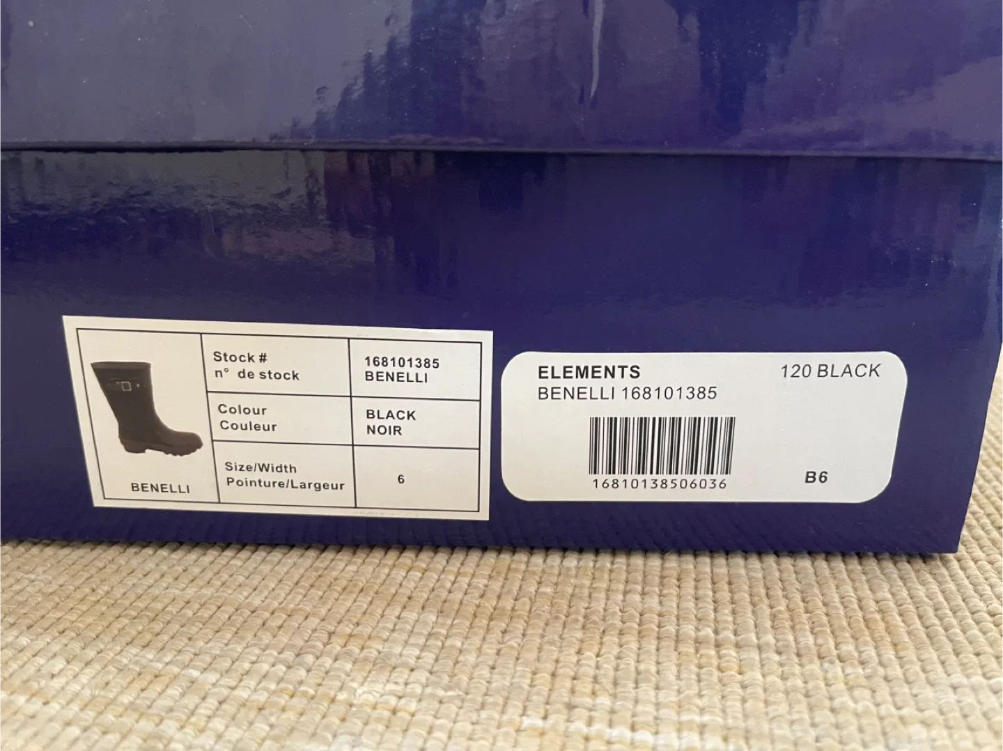 Elements Benelli Black Rain Boots - Size 6 image indicator(2)