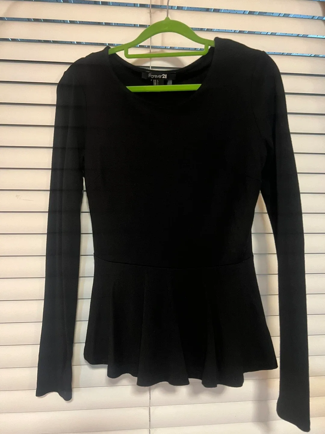 Forever 21 Black Peplum Top - Size L image indicator(2)