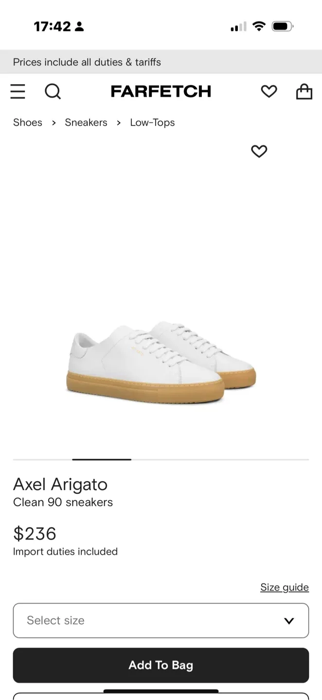 Axel Arigato Clean 90 White Sneakers image indicator(4)