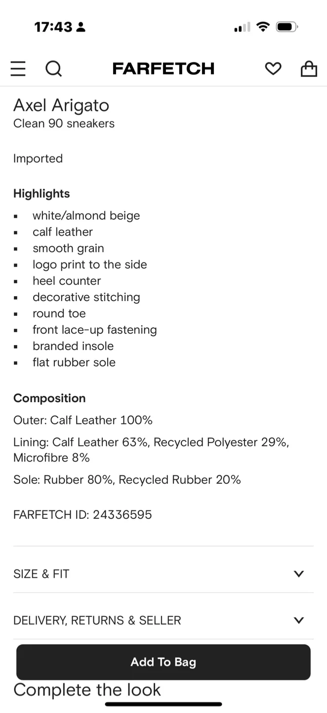 Axel Arigato Clean 90 White Sneakers image indicator(5)