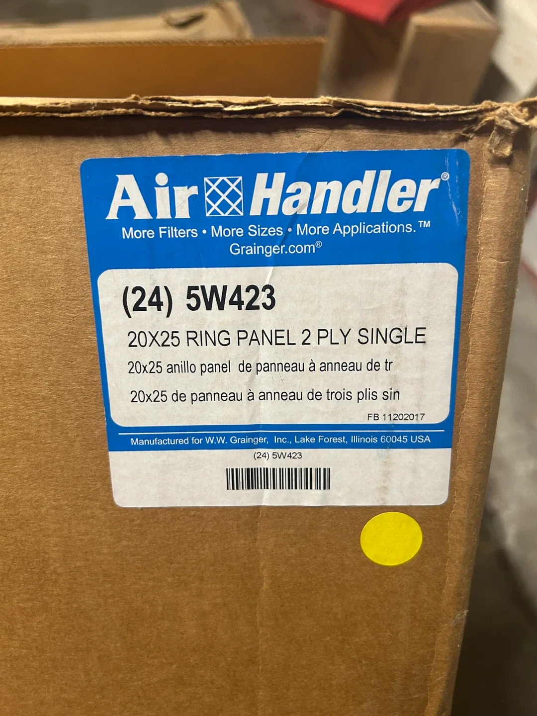 Air Handler 20x25 Ring Panel 2 Ply Single Filter image indicator(3)