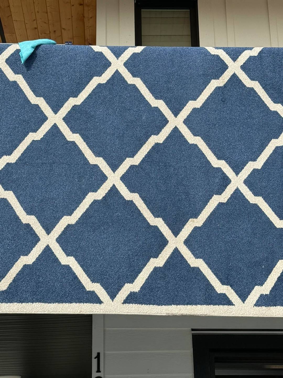 Jumbo Size Area Rug blue and white