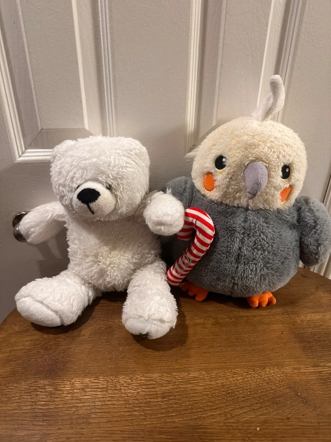 Plush White Bear & Cockatiel Stuffed Animal thumbnail