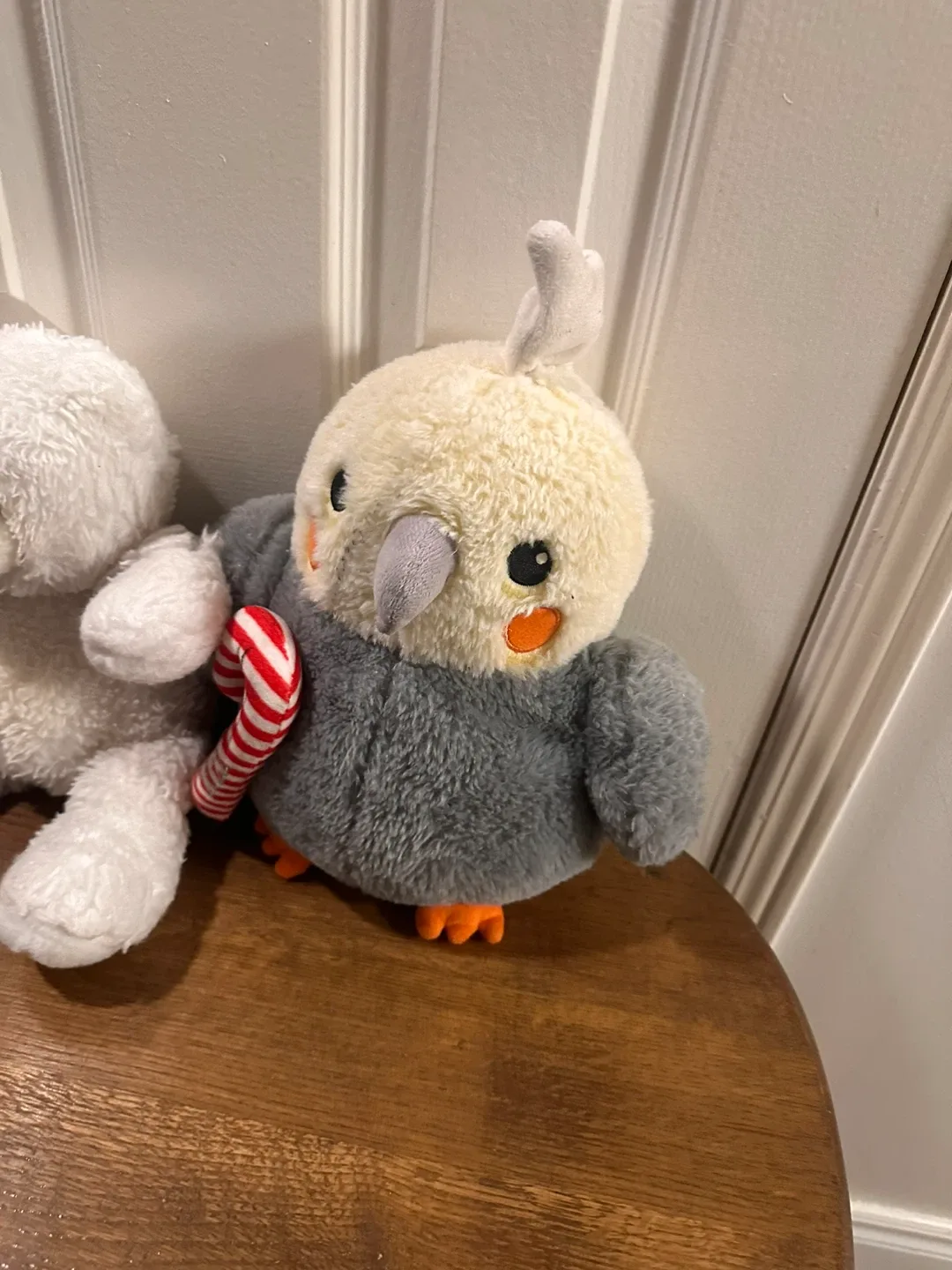 Plush White Bear & Cockatiel Stuffed Animal image indicator(3)