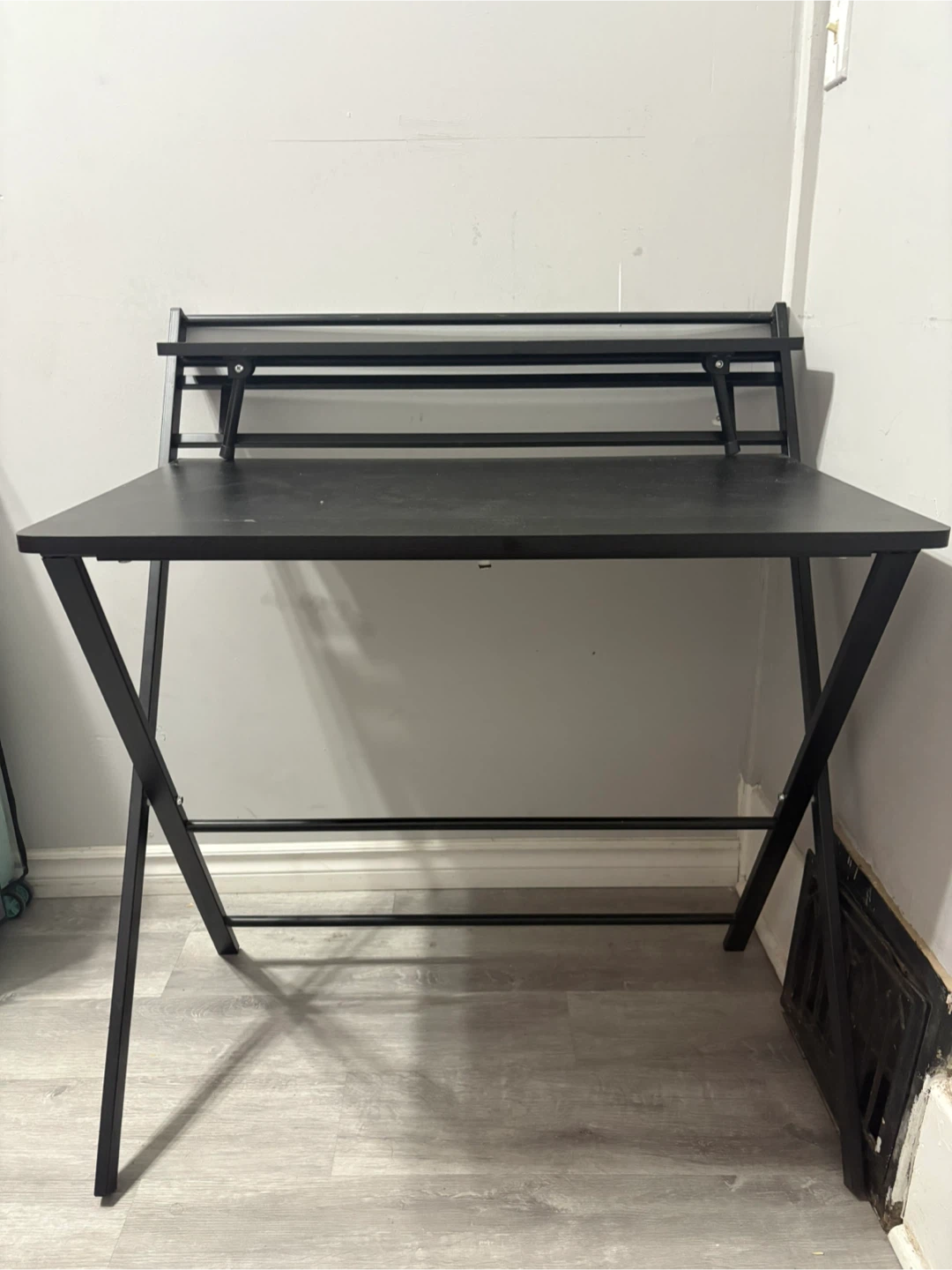 Black Folding Desk with Shelf - photo 3