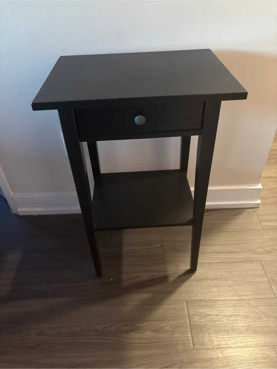 Black Wooden Side Table with Drawer