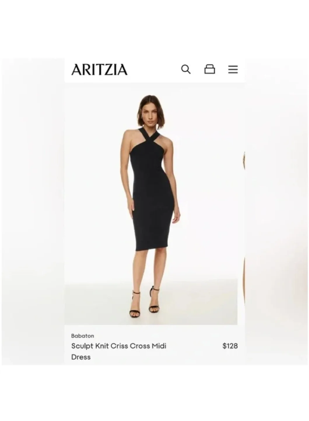 Brand New Aritzia Babaton Sculpt Knit Criss Cross Midi Dress thumbnail