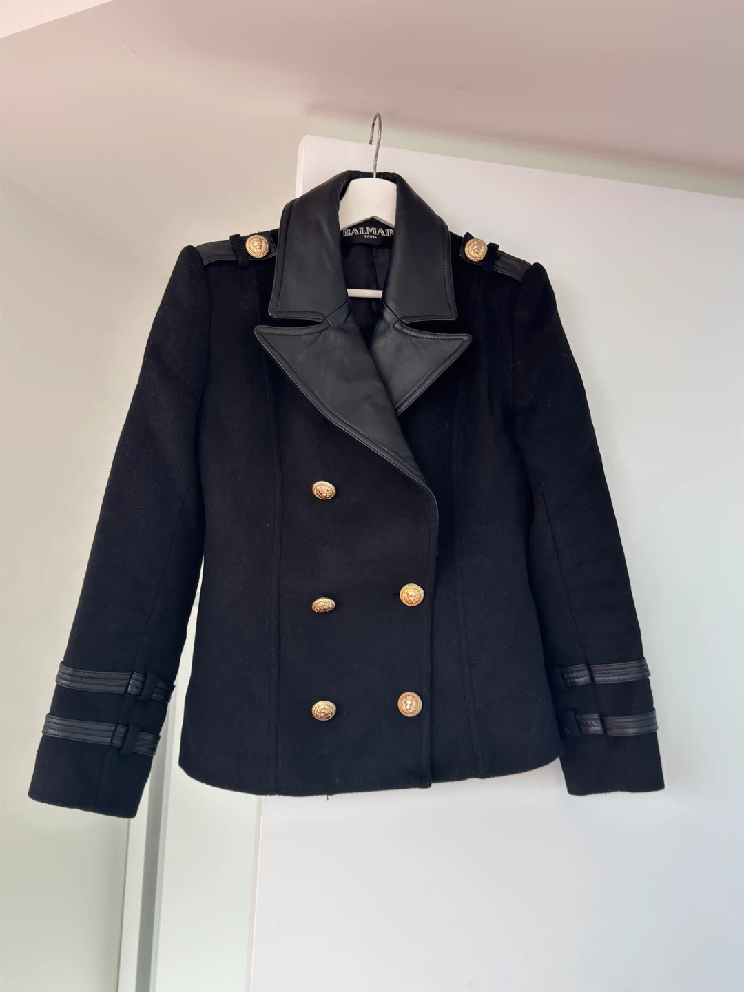 Balmain Paris Black Wool Blend Jacket