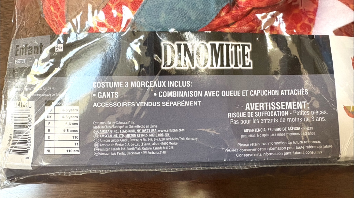 Dinomite Dinosaur 🦕 Costume - Size Small - photo 3