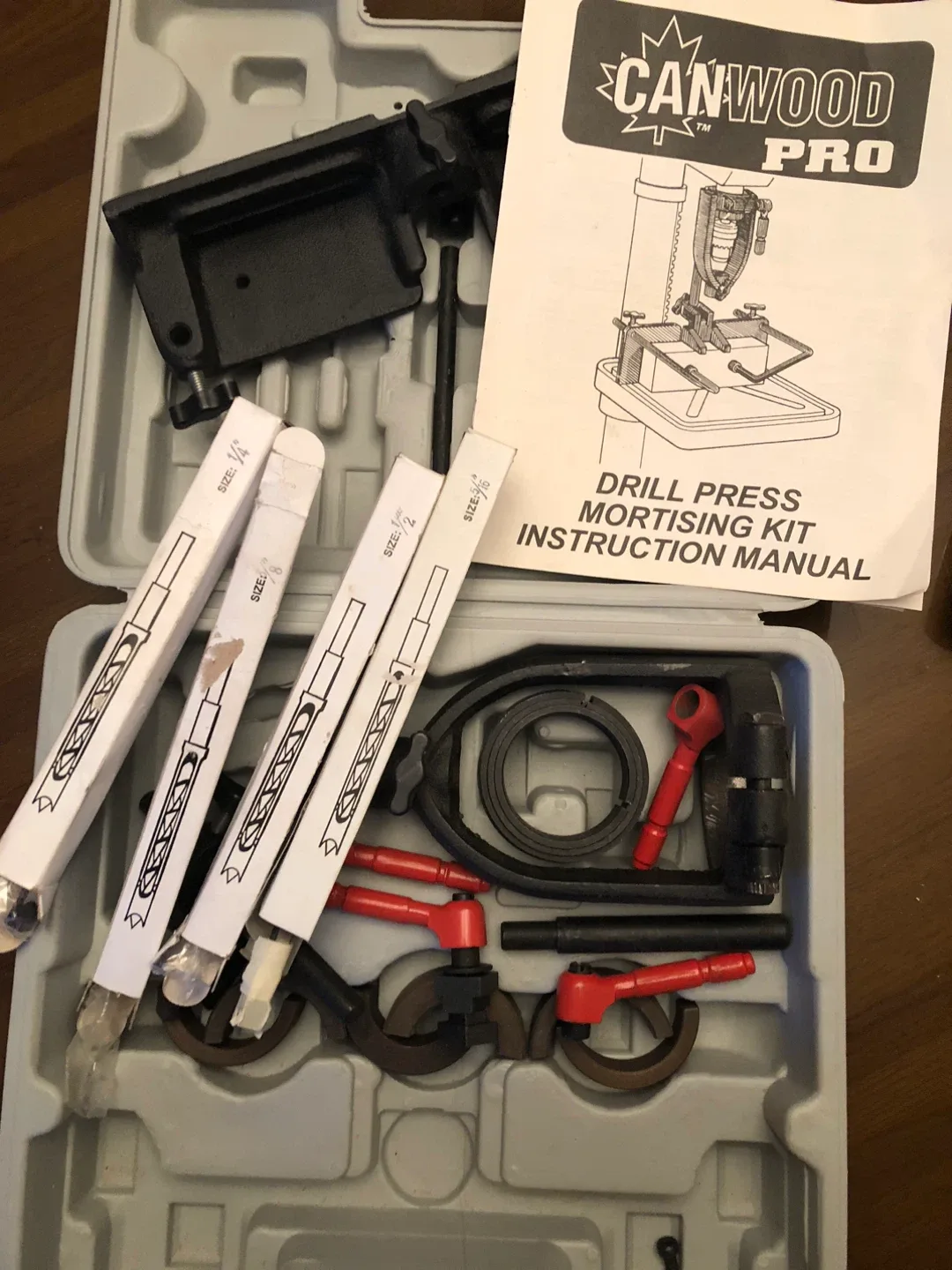 Drill Press Mortising Kit w manual -excellent condition image indicator(6)