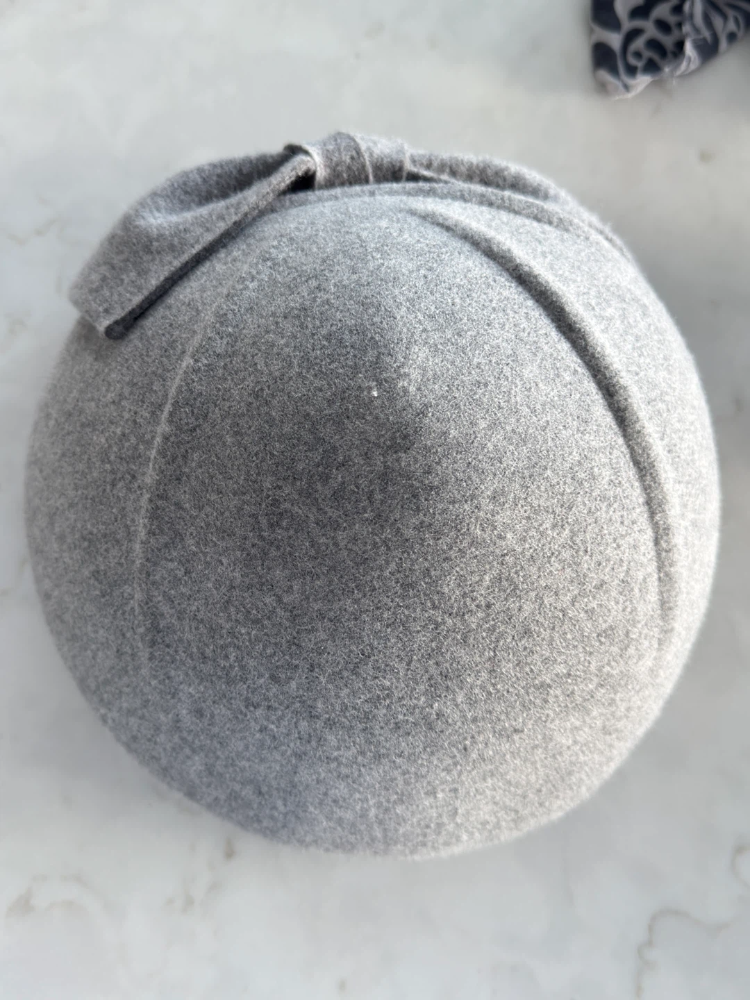 Grey Wool Cloche Hat with Bow Detail - photo 2