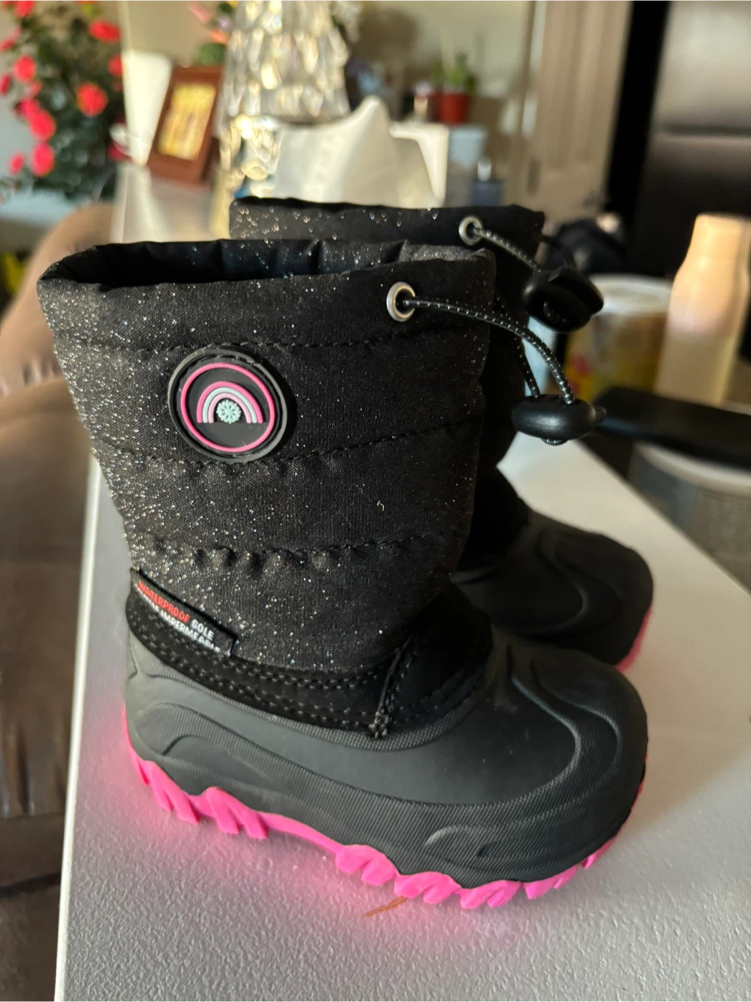 Children's Place Black & Pink Snow Boots