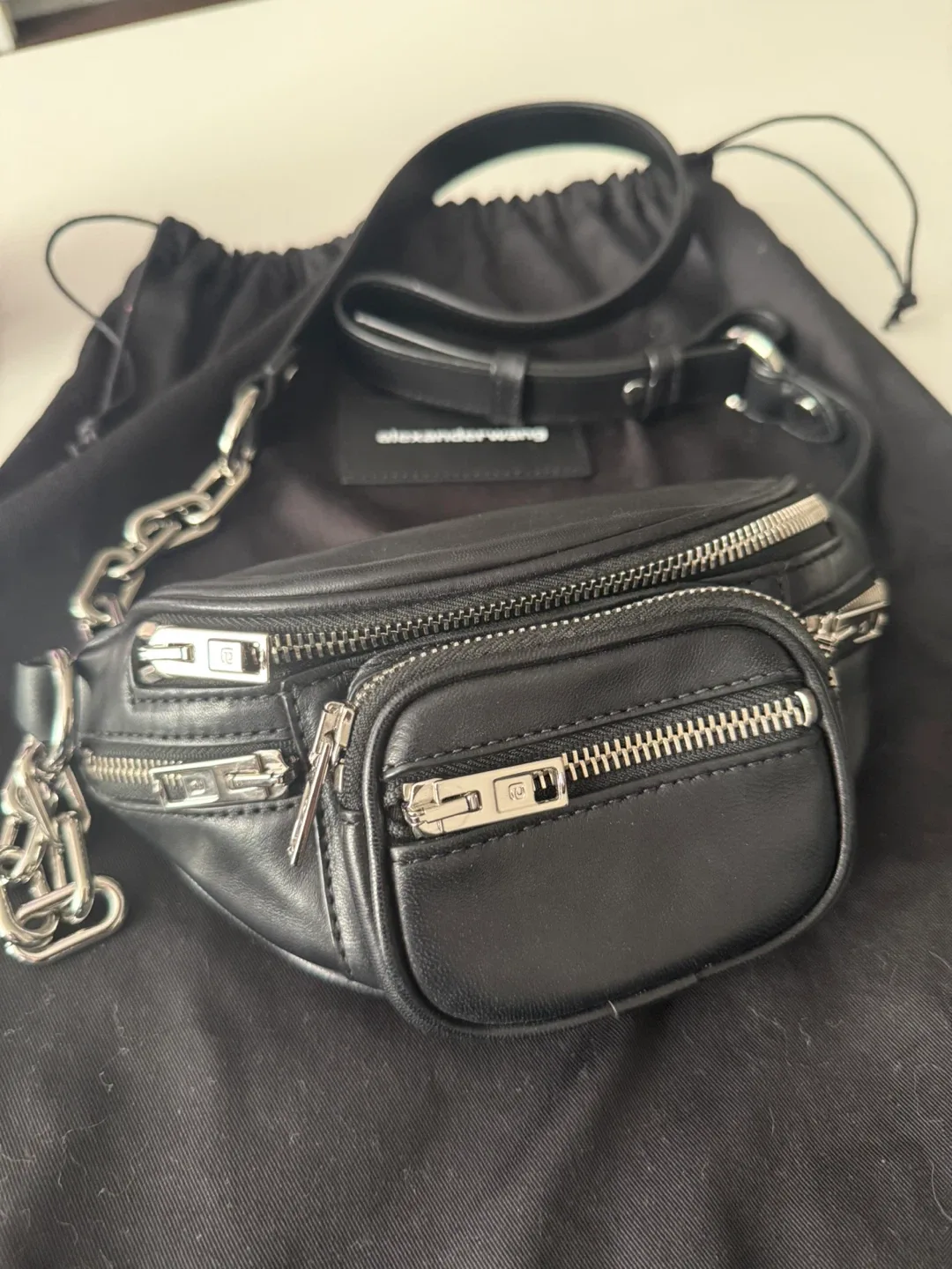 Alexander Wang Black Leather Fanny Pack image indicator(2)
