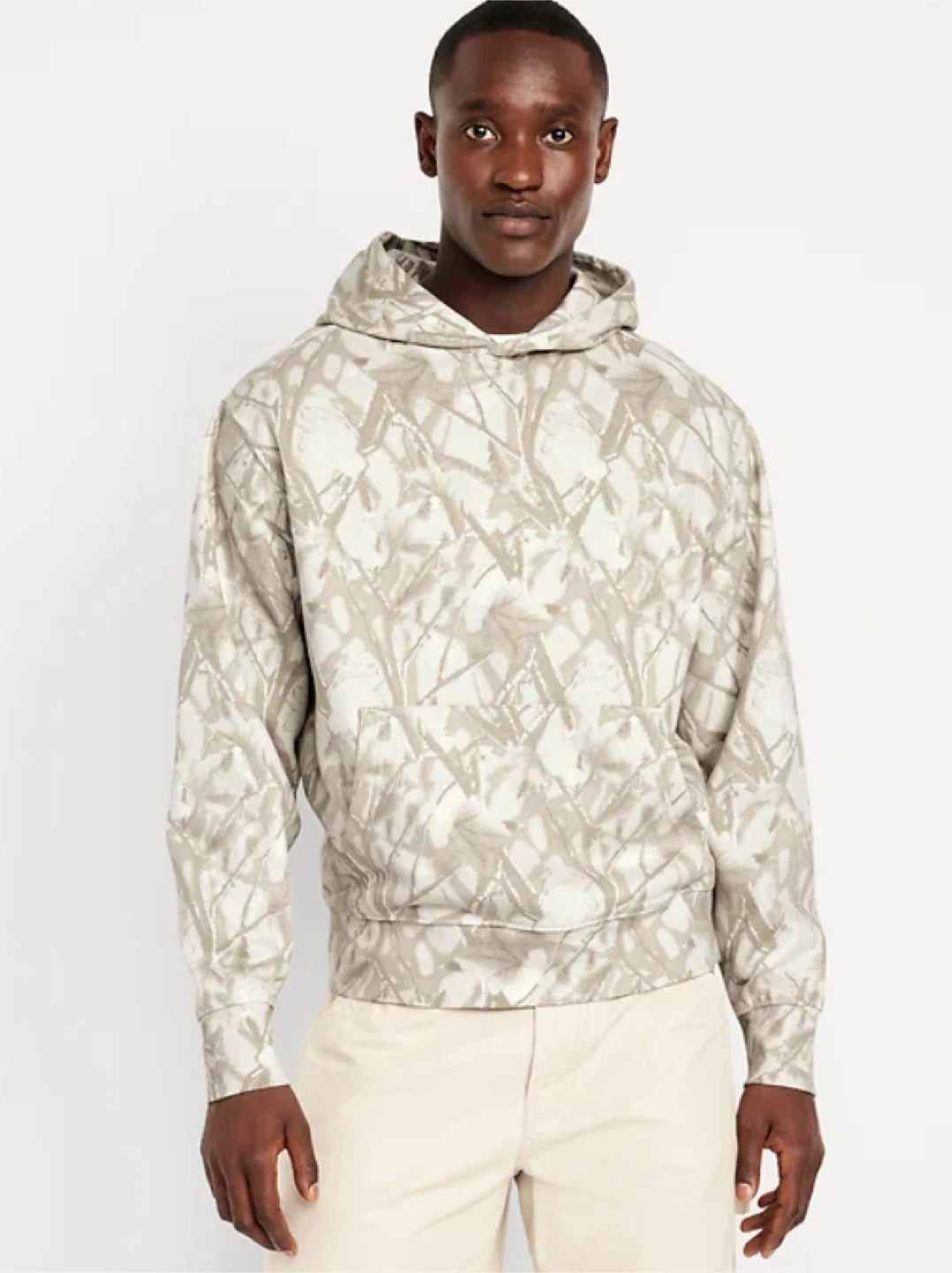 New Old Navy Beige Print Hoodie, Size XL - photo 2