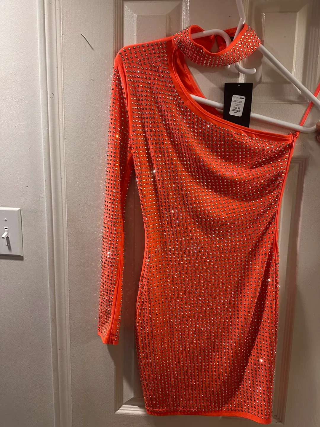 New Fashion Nova Rhinestone Mini Dress - Size XL thumbnail