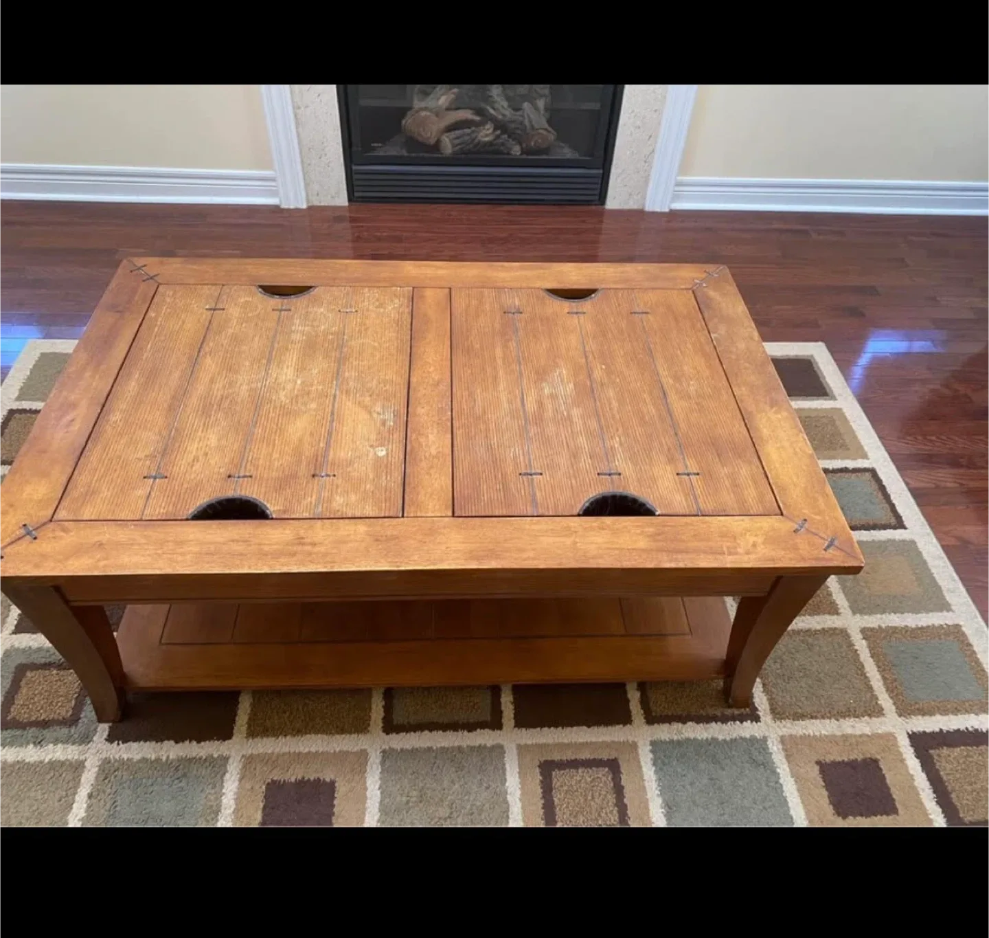 Wooden Coffee Table with Storage image indicator(2)