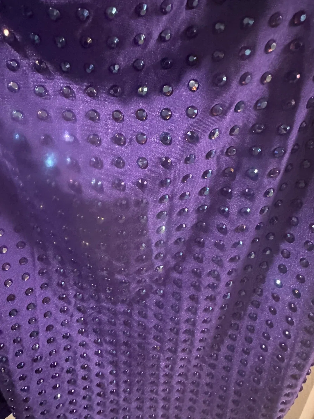 New Fashion Nova Going Out Rhinestone Dress XS Purple image indicator(3)