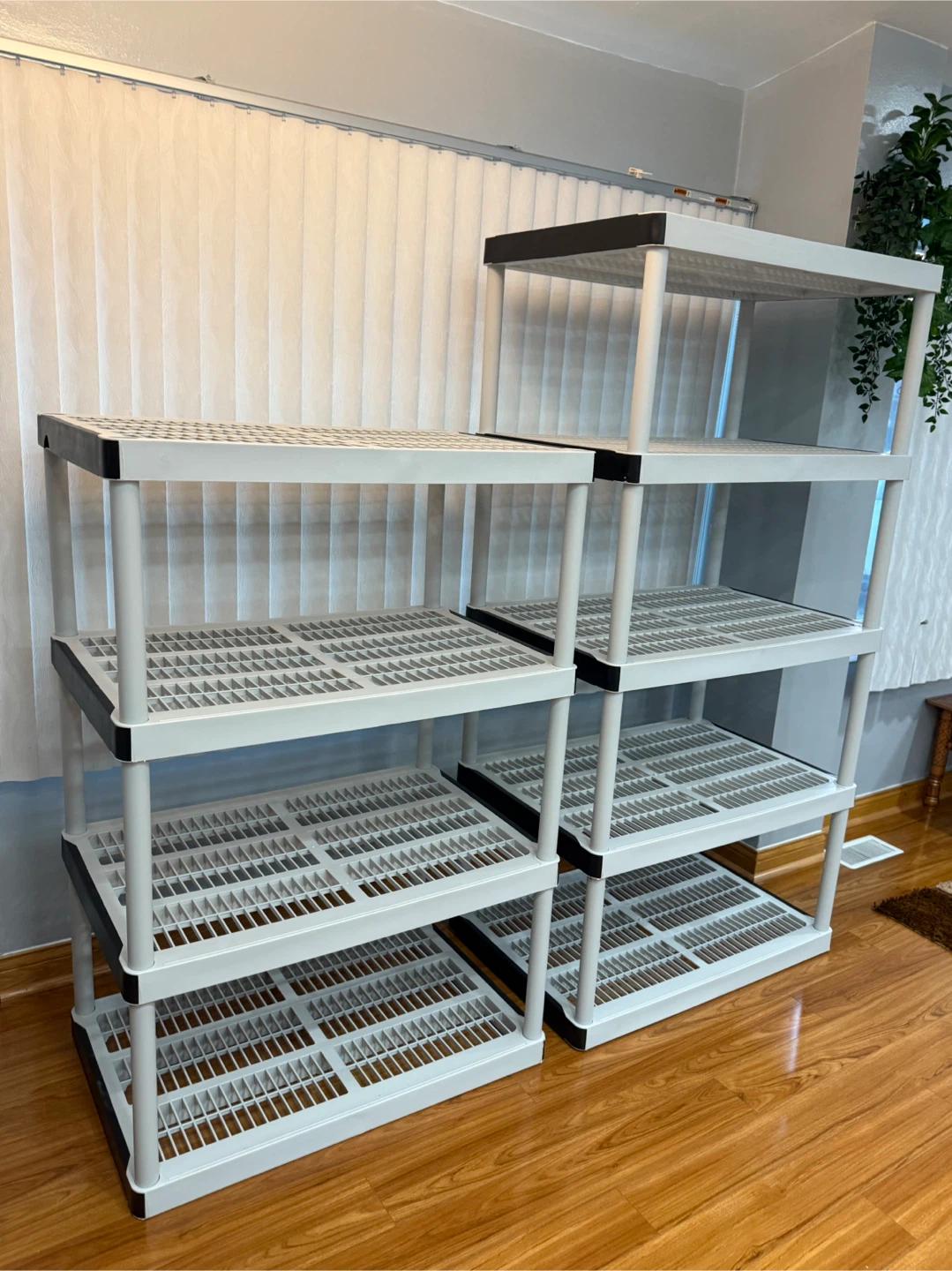 White Plastic Shelving Units - Set of 2 - photo 4