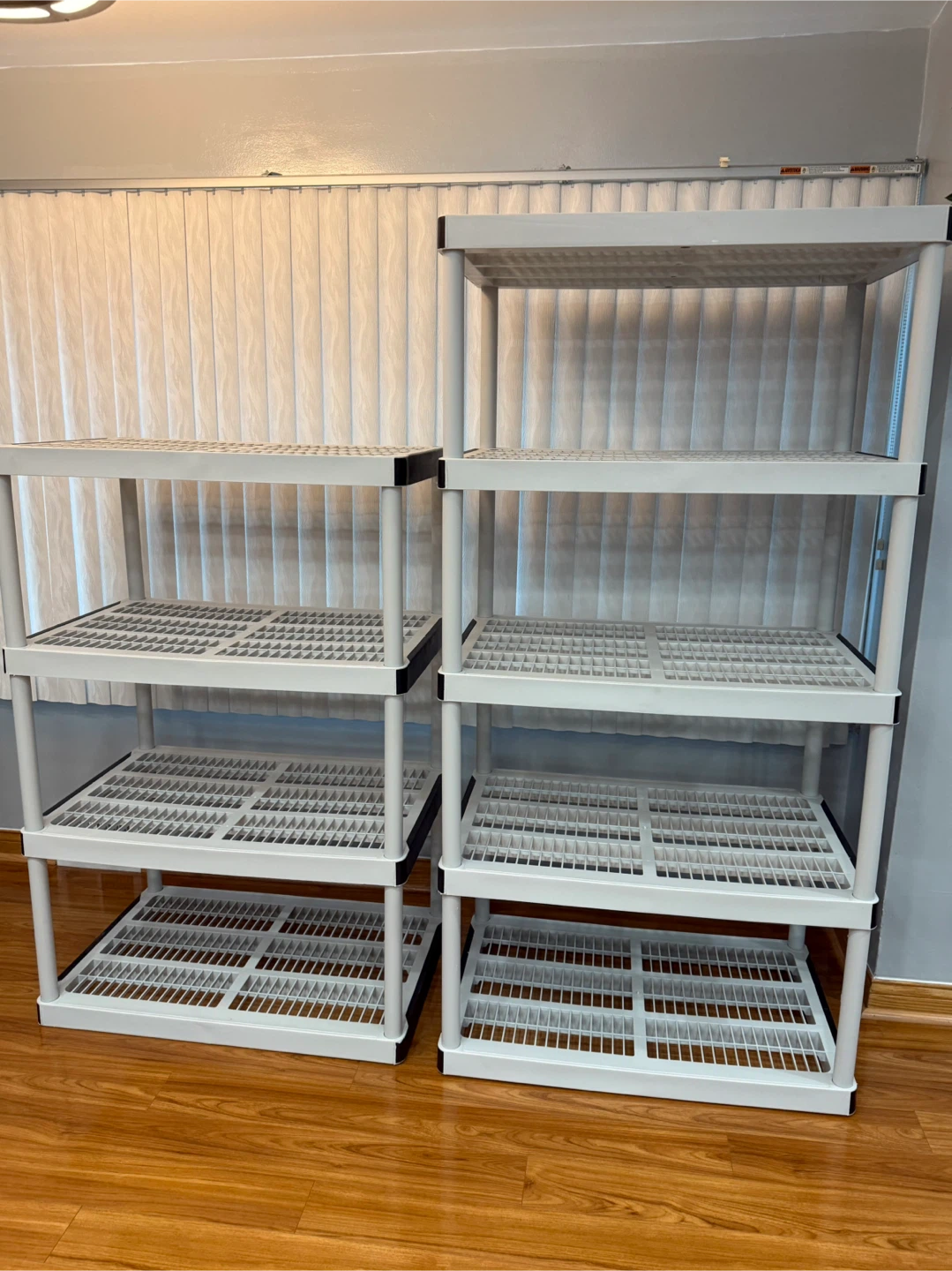 White Plastic Shelving Units - Set of 2 - photo 2