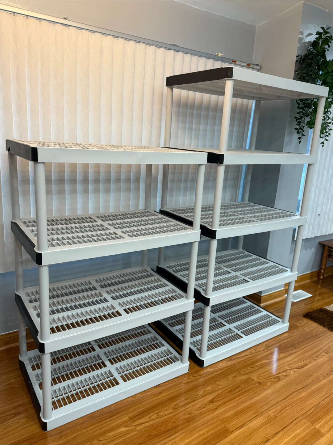 White Plastic Shelving Units - Set of 2