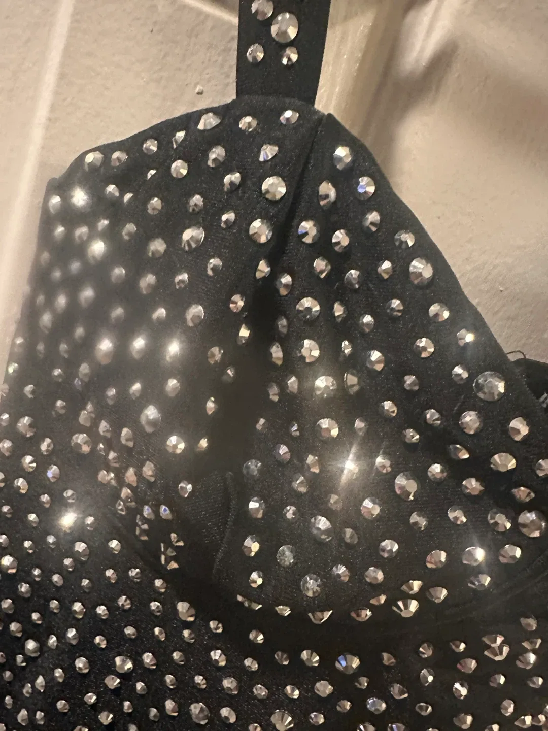 Sale Black Mini Dress with Rhinestones image indicator(5)