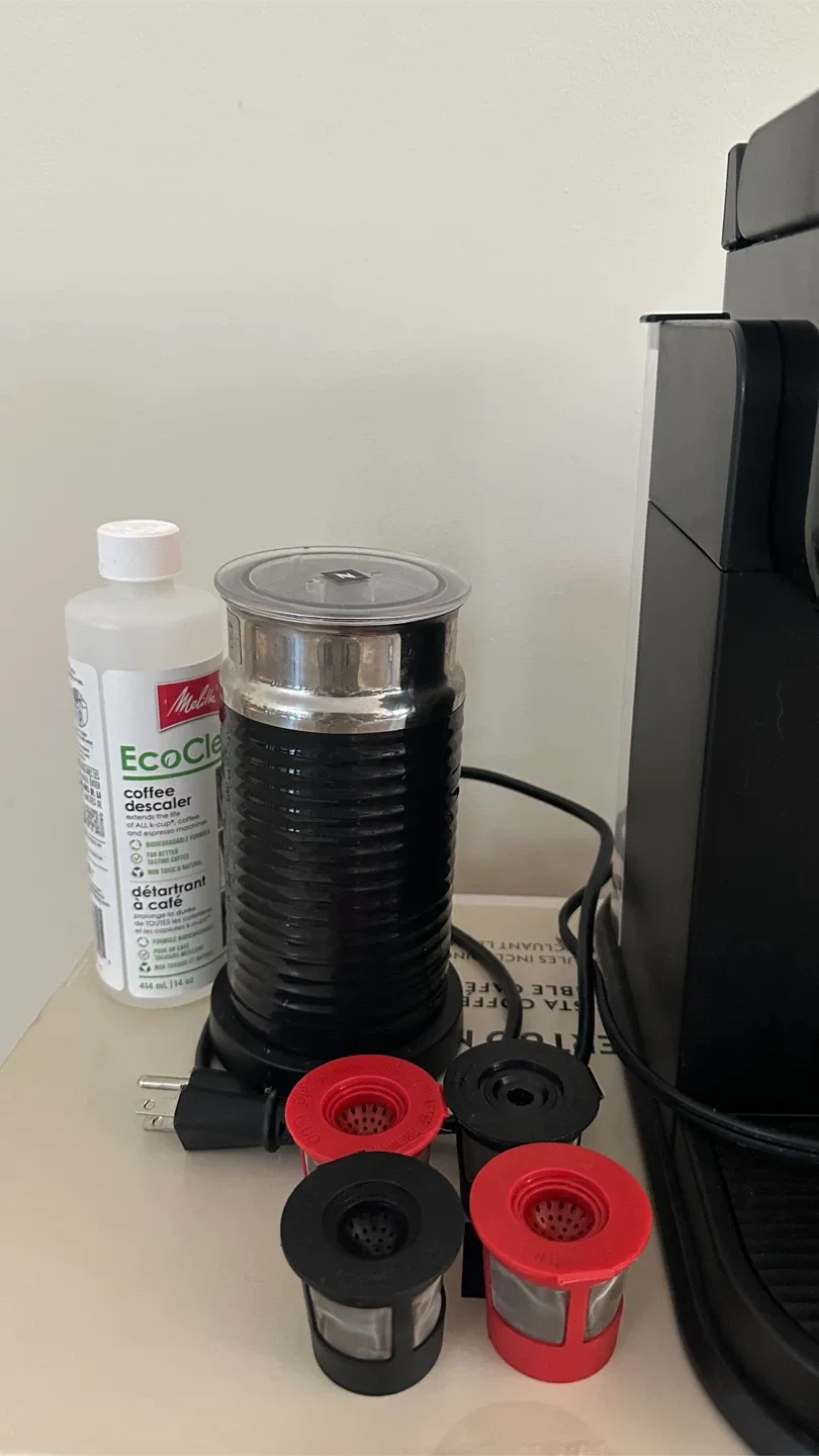 Keurig Coffee Maker + Nespresso milk frother + Descaler image indicator(3)