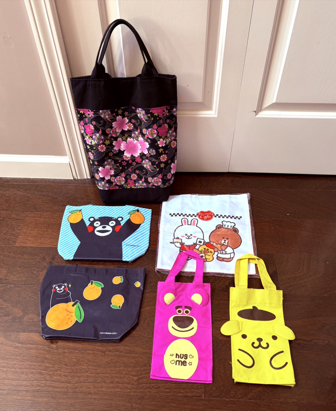 Assorted Character Totes & Floral Handbag