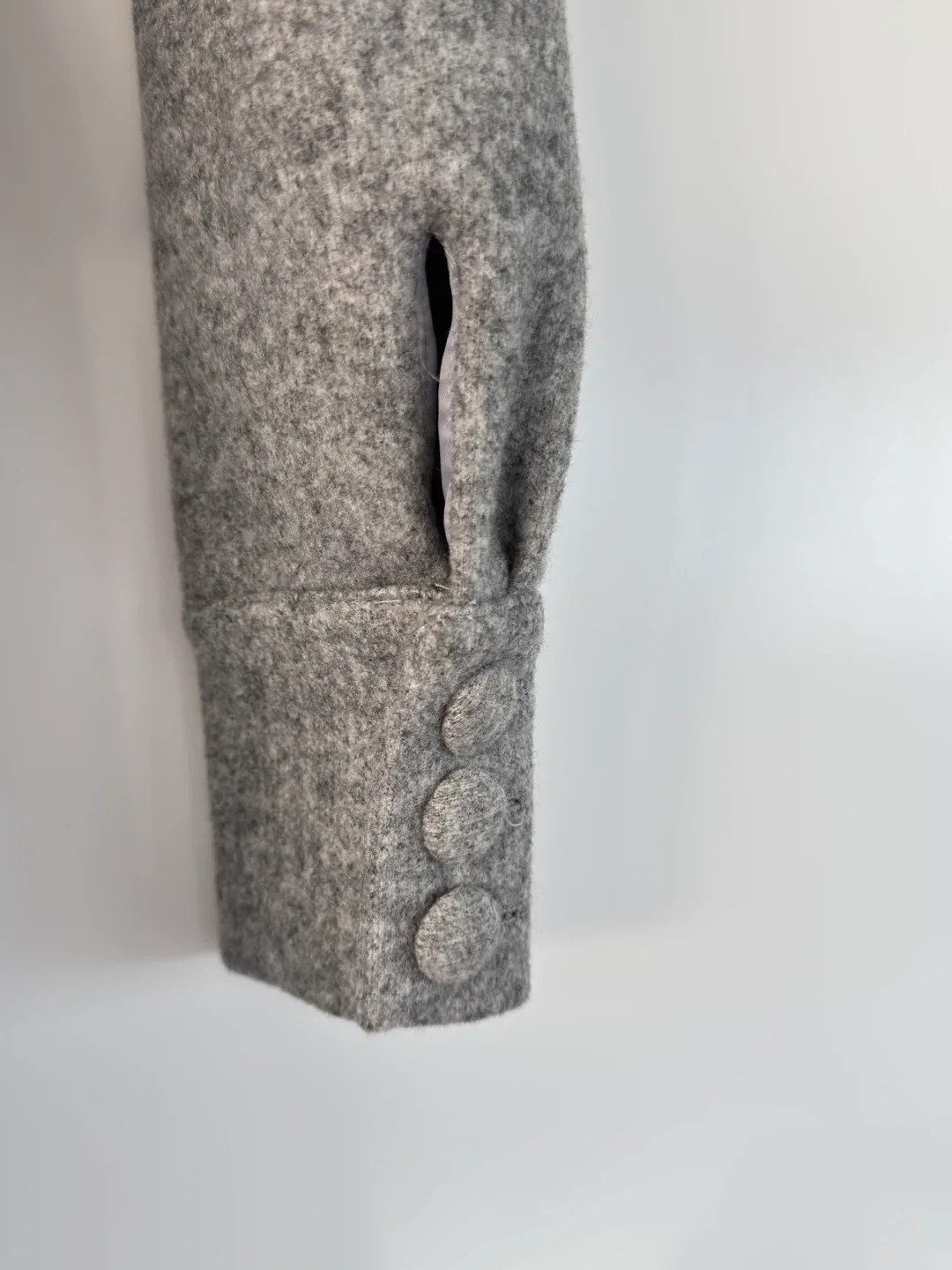 Grey Wool Blend Wrap Coat image indicator(6)