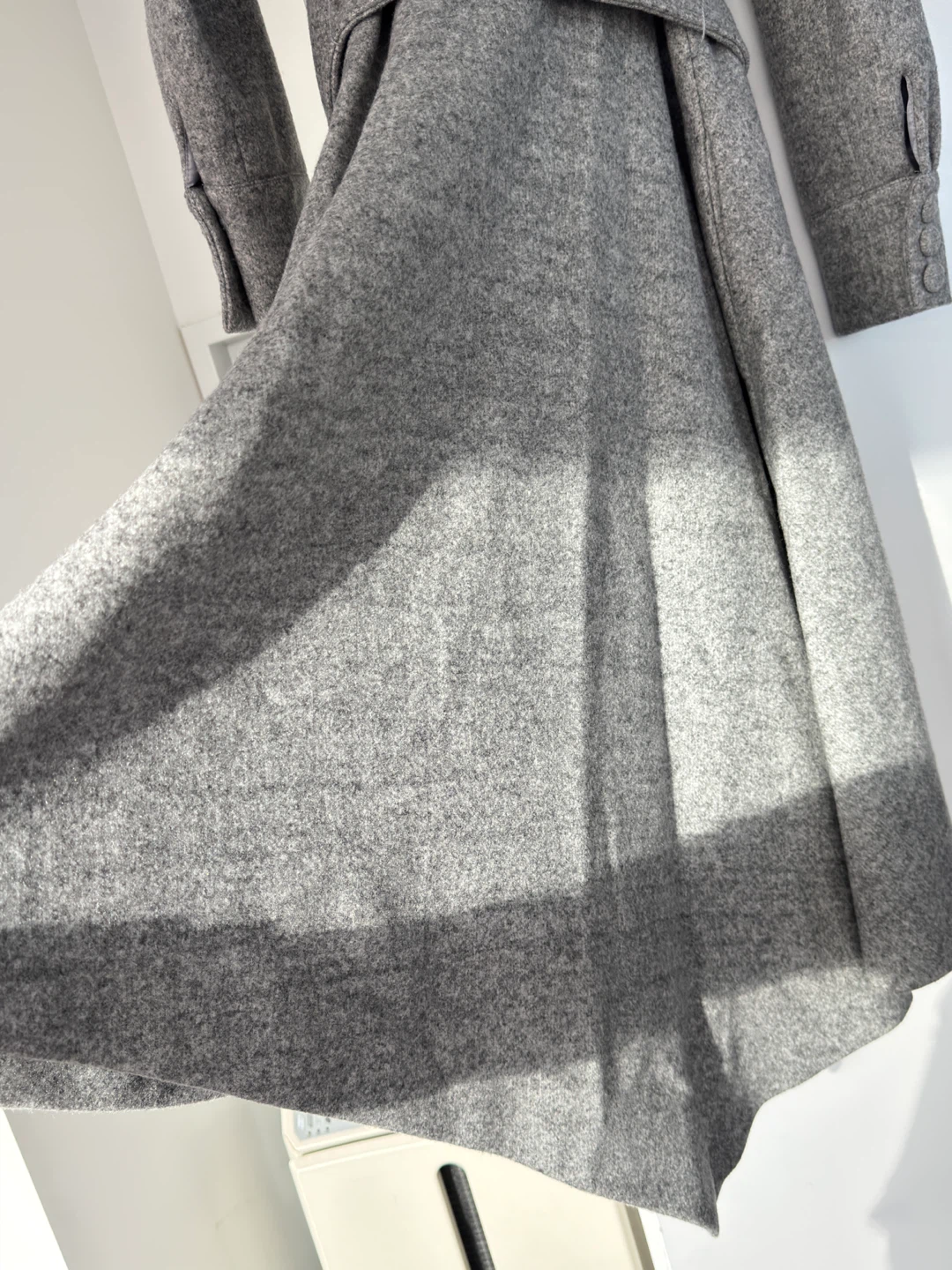 Grey Wool Blend Wrap Coat - photo 5