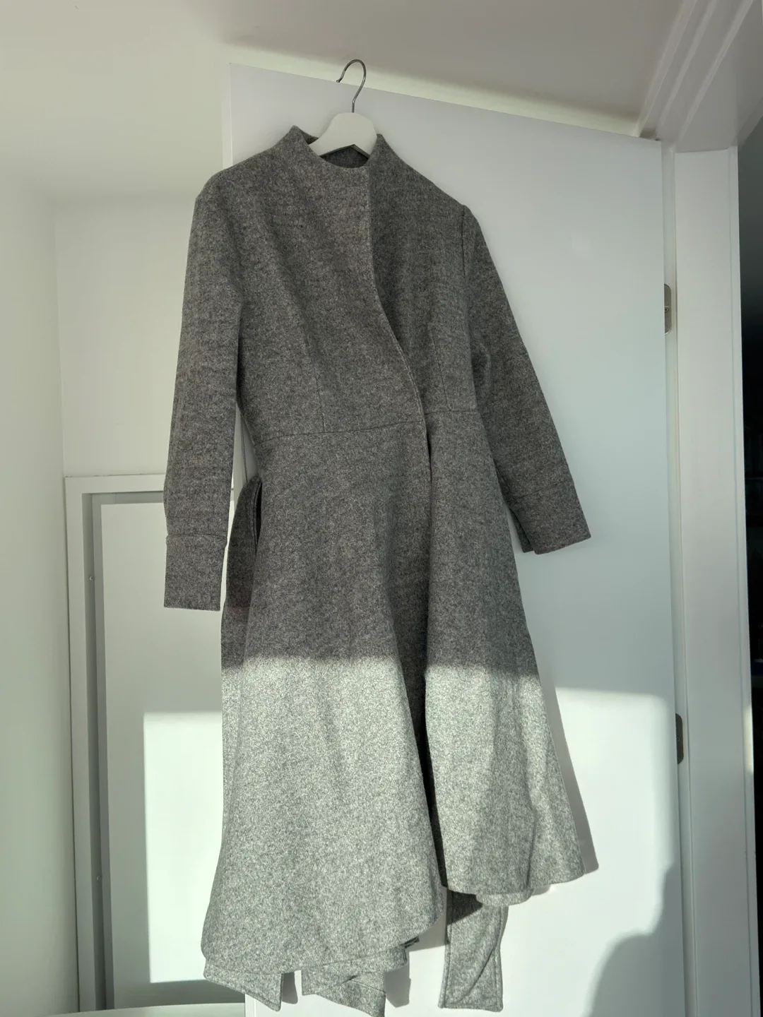 Grey Wool Blend Wrap Coat thumbnail