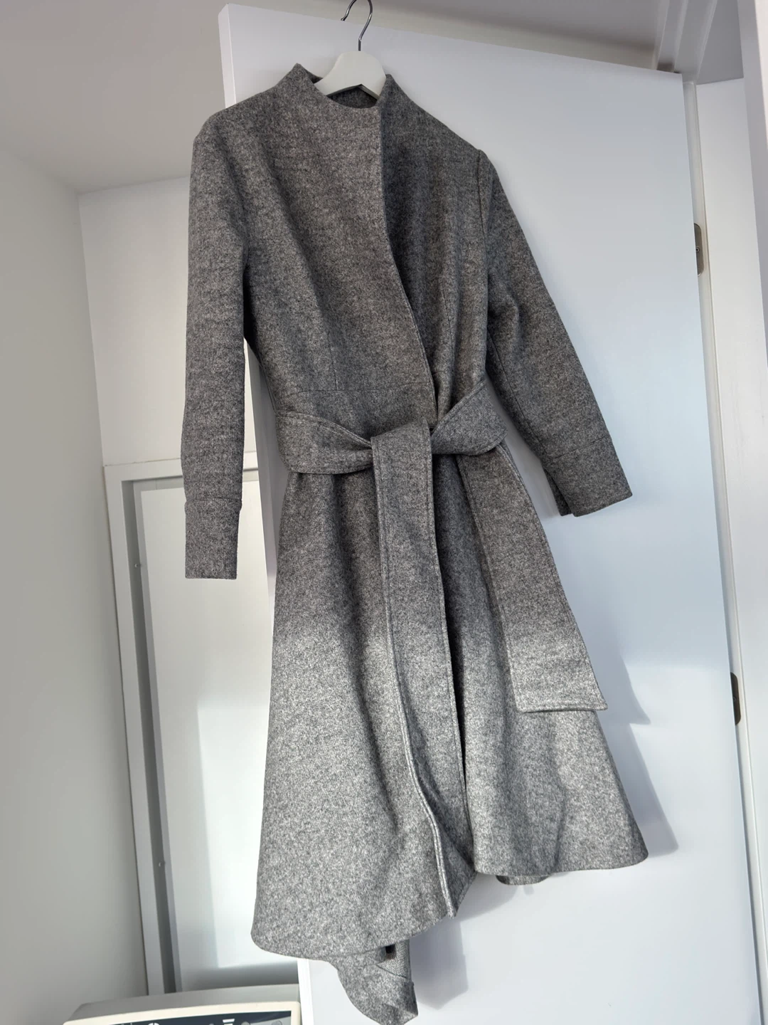 Grey Wool Blend Wrap Coat - photo 2