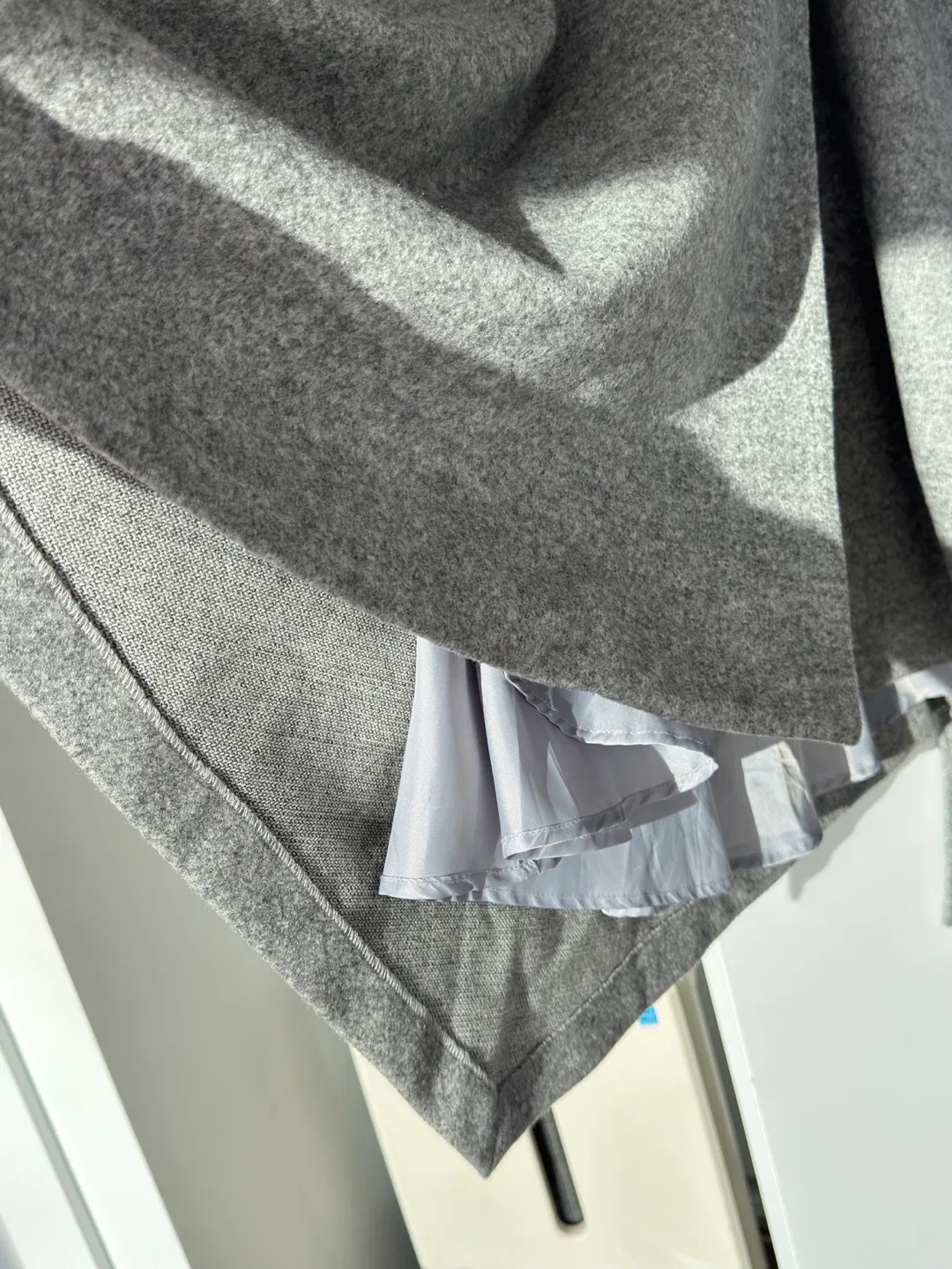 Grey Wool Blend Wrap Coat image indicator(3)