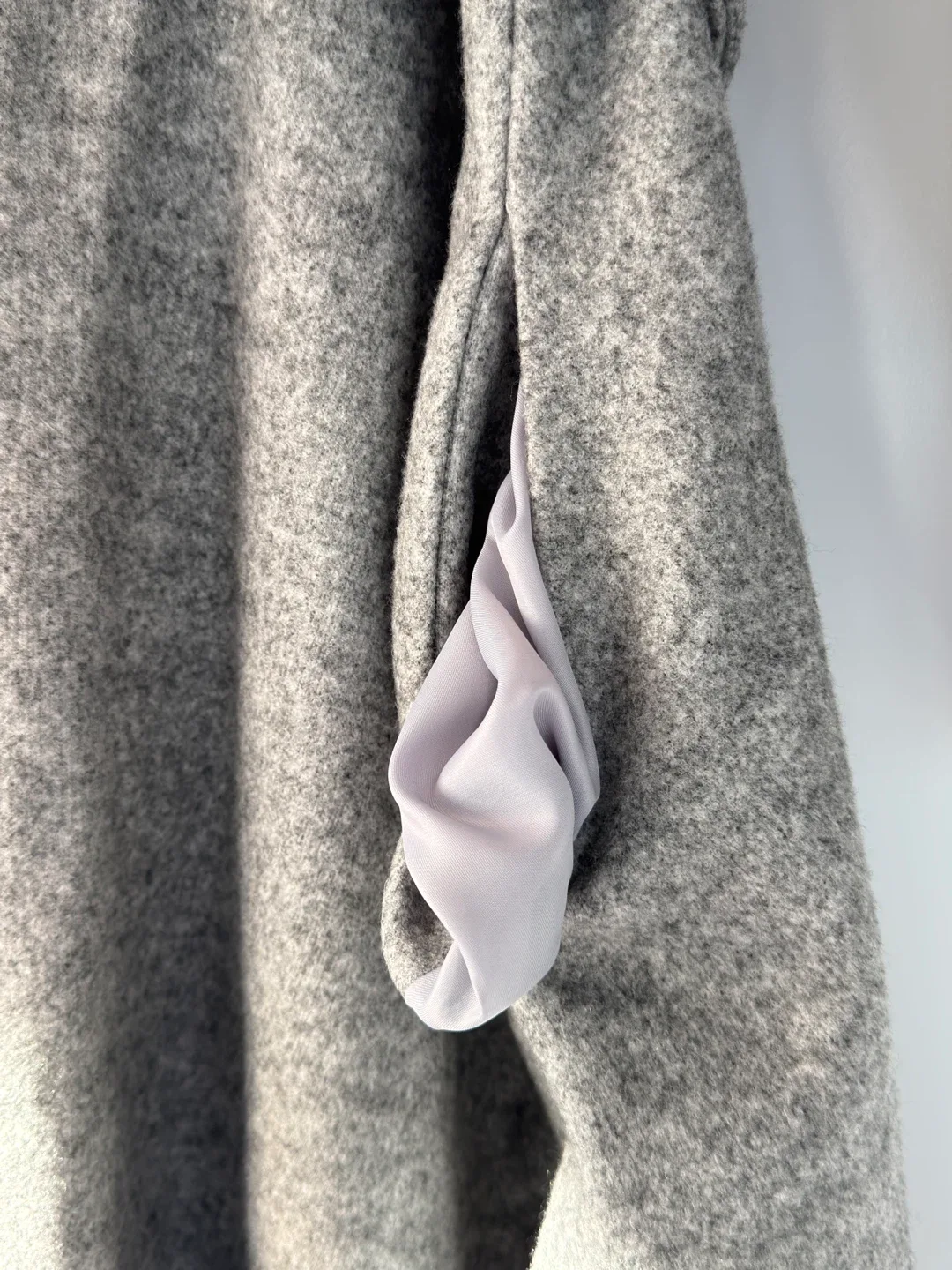 Grey Wool Blend Wrap Coat image indicator(7)