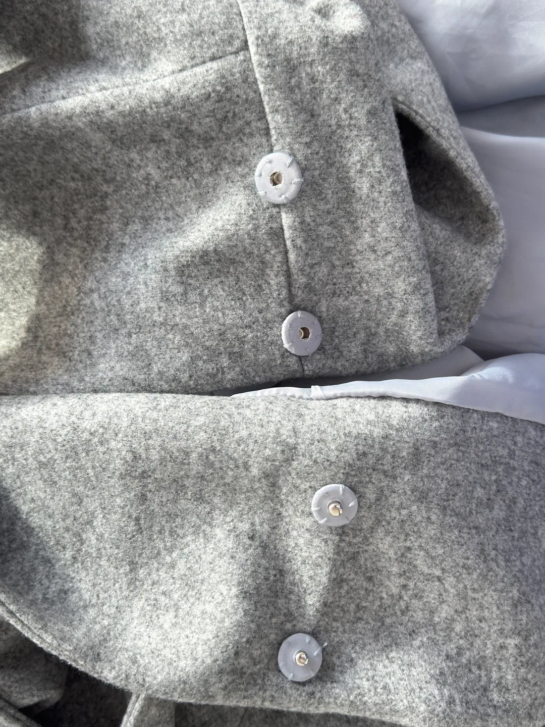 Grey Wool Blend Wrap Coat image indicator(8)