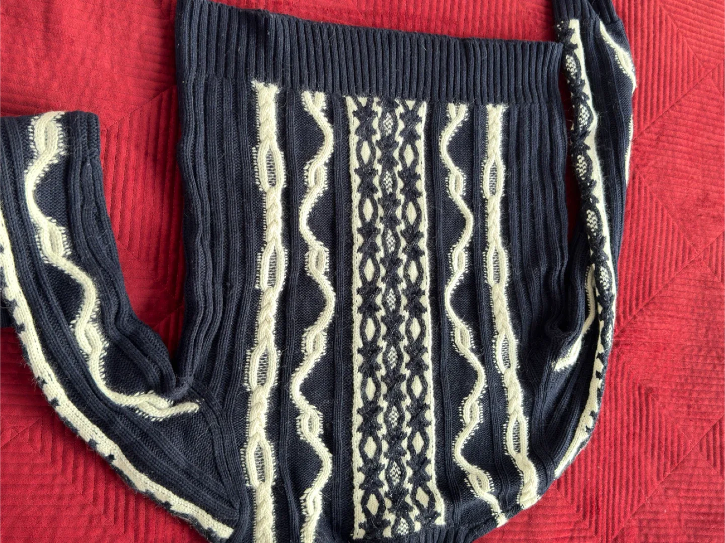 Chanel Blue & White Knit Sweater, Size 40 image indicator(4)