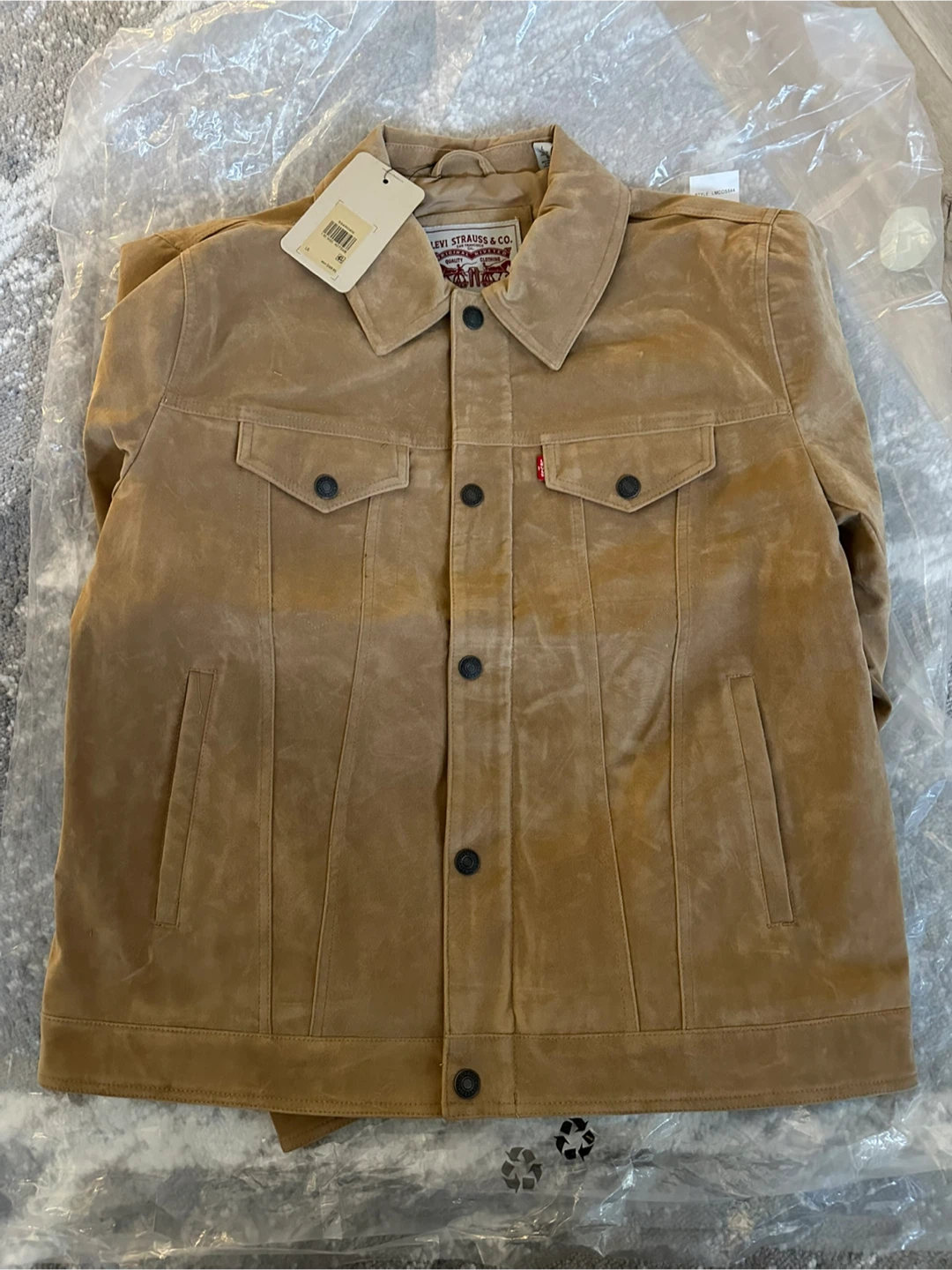 Levi's Suede Trucker Jacket For Men - Size L - Brand New