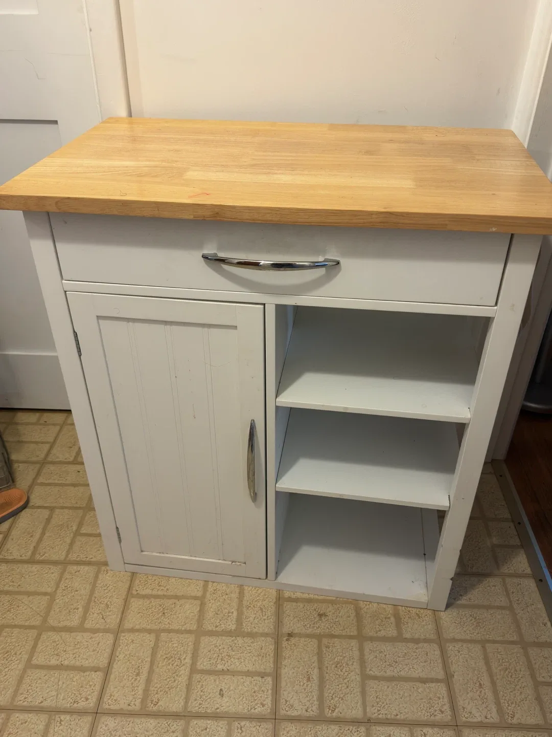 Kitchen Island Cart with Wood Top