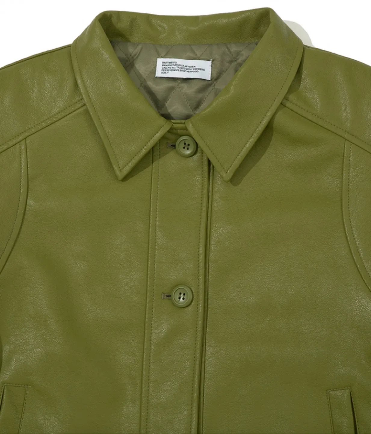 파르티멘토 비건 레더 크롭 블루종 (Partimento vegan leather cropped blouson) image indicator(3)