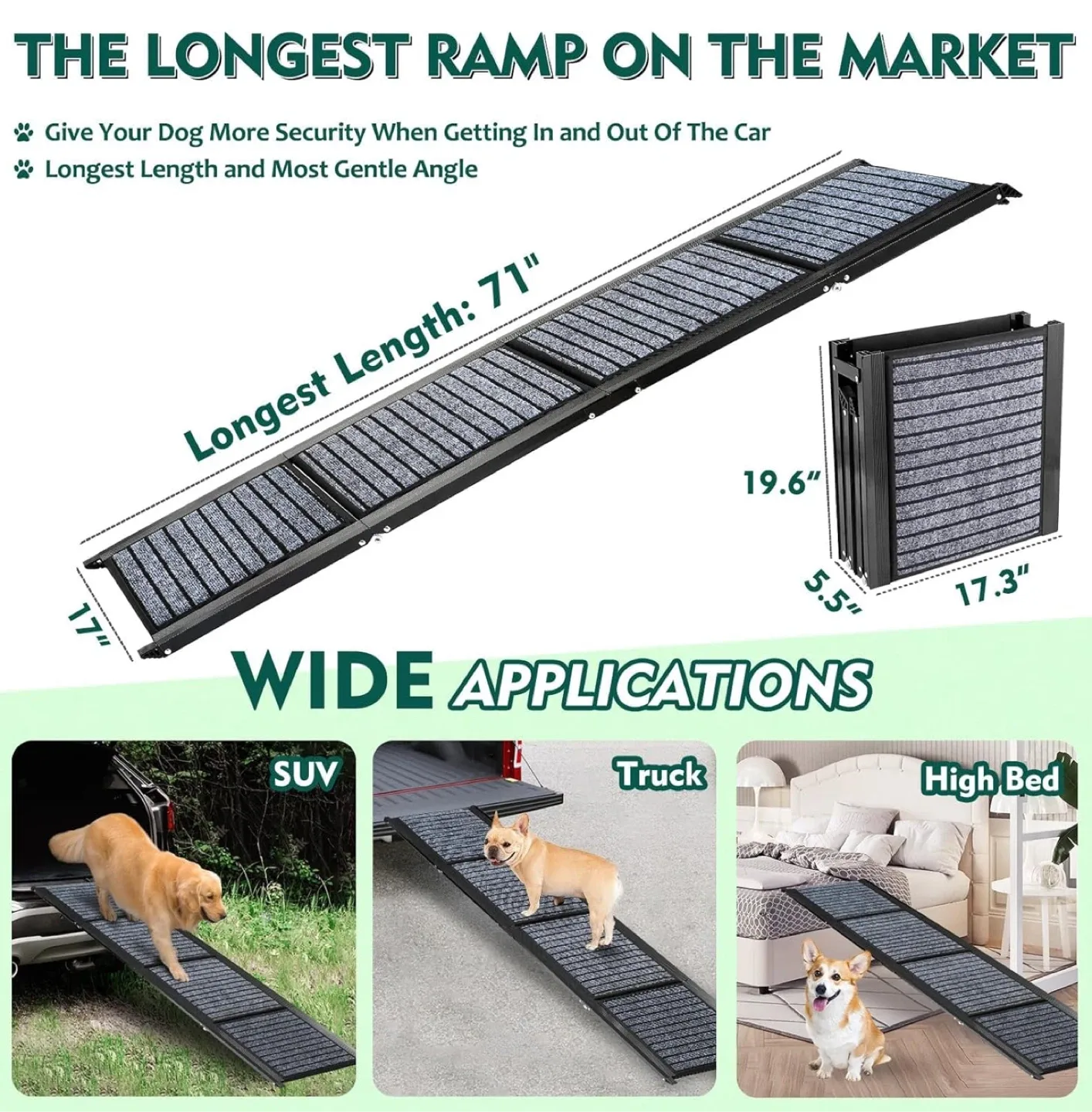 Snagle Paw Longest 71" Dog Car Ramp - BNIB image indicator(2)