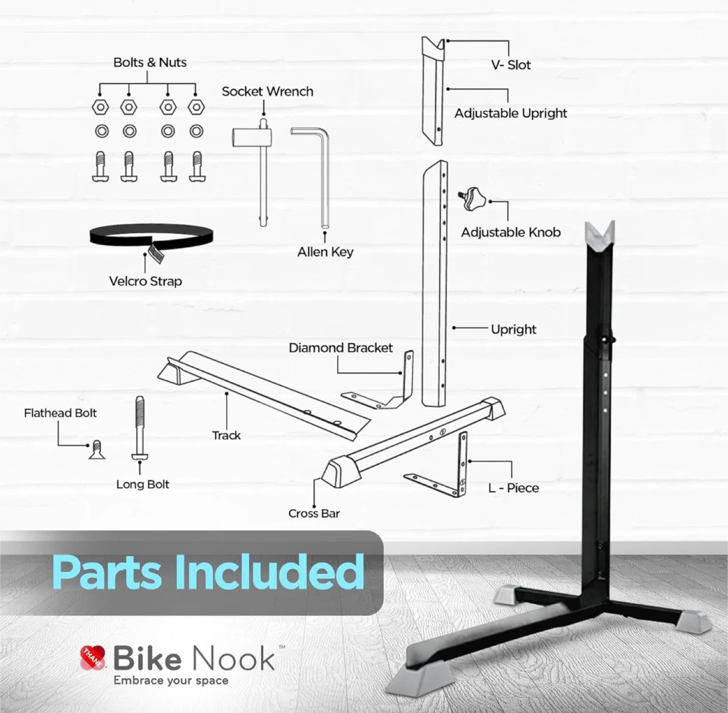Bike Nook The Original Upright Freestanding Bike Stand - photo 4